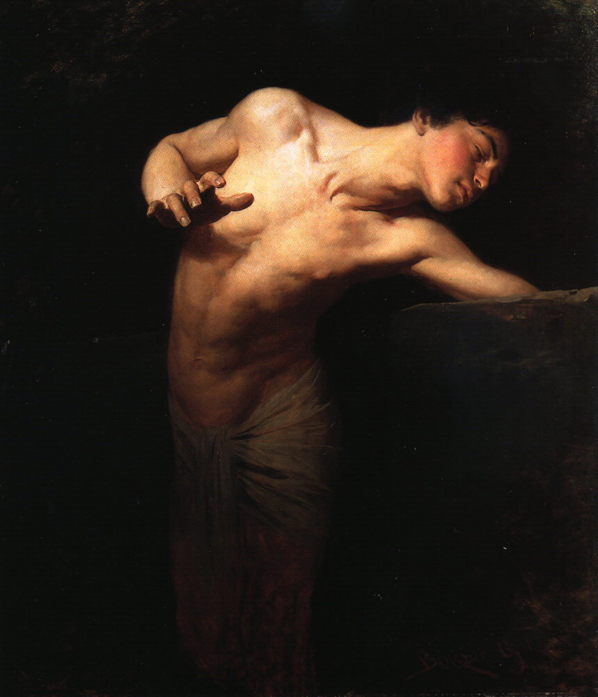 Image of Narcissus 1881 oil on canvas by Gyula Benczúr (1844–1920)